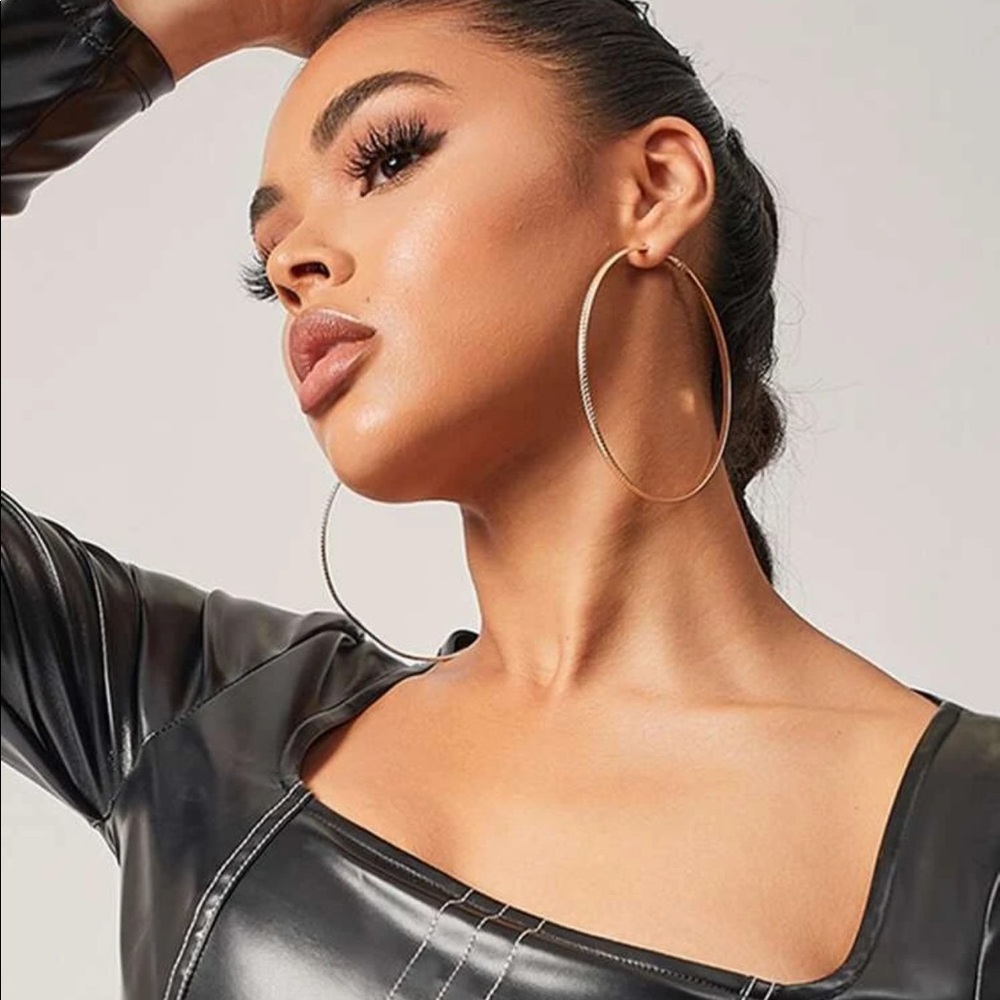 ¥18k Gold Big Hoop Earrings